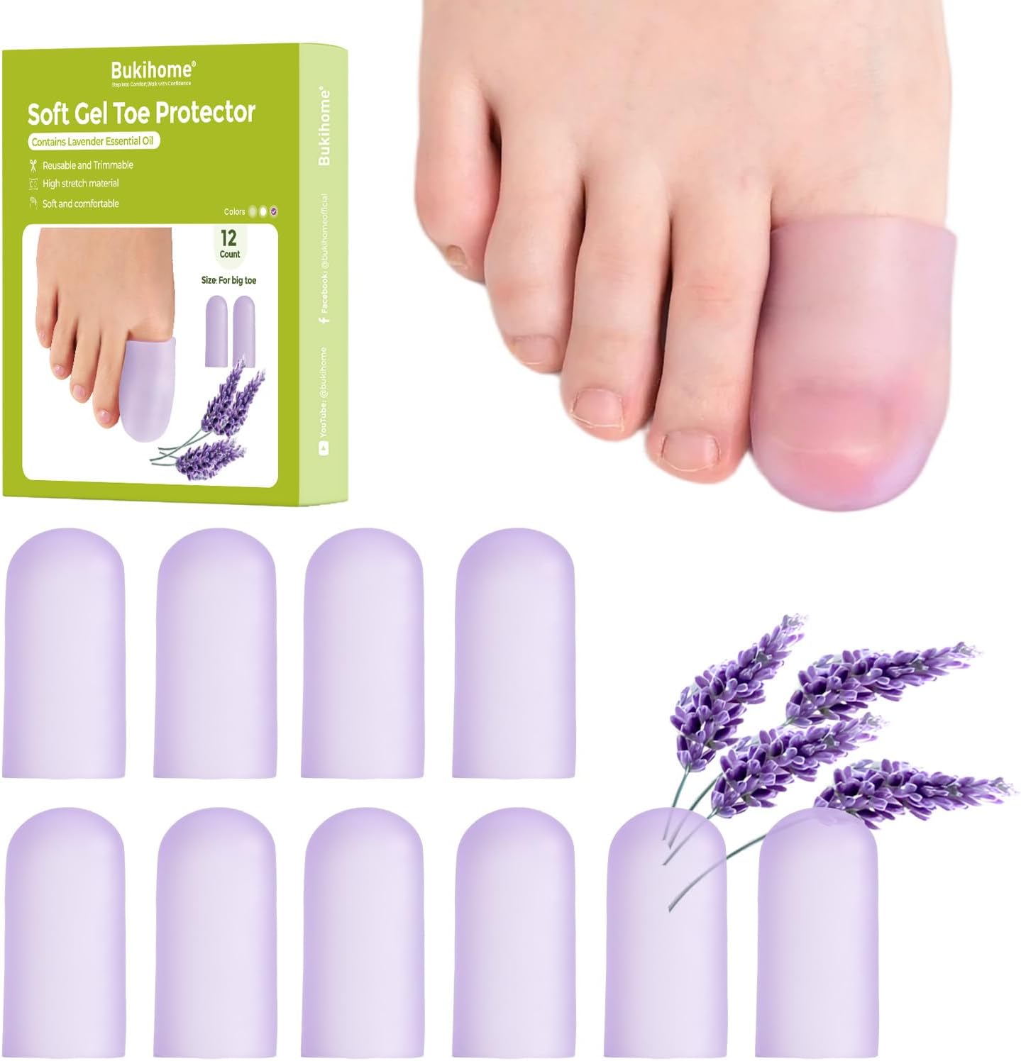 Bukihome Silicone Toe Protectors