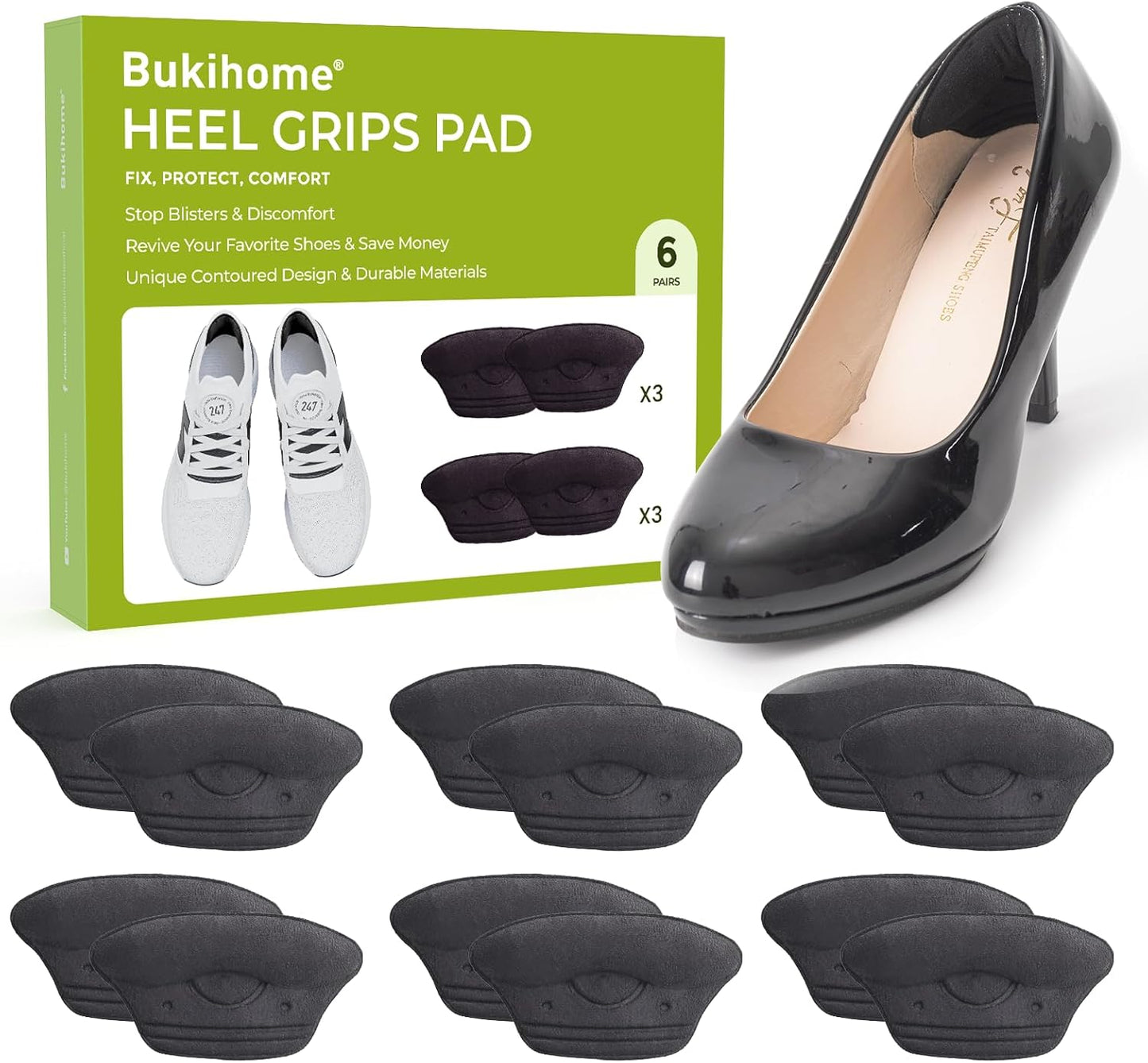 Bukihome Heel Grips Pads