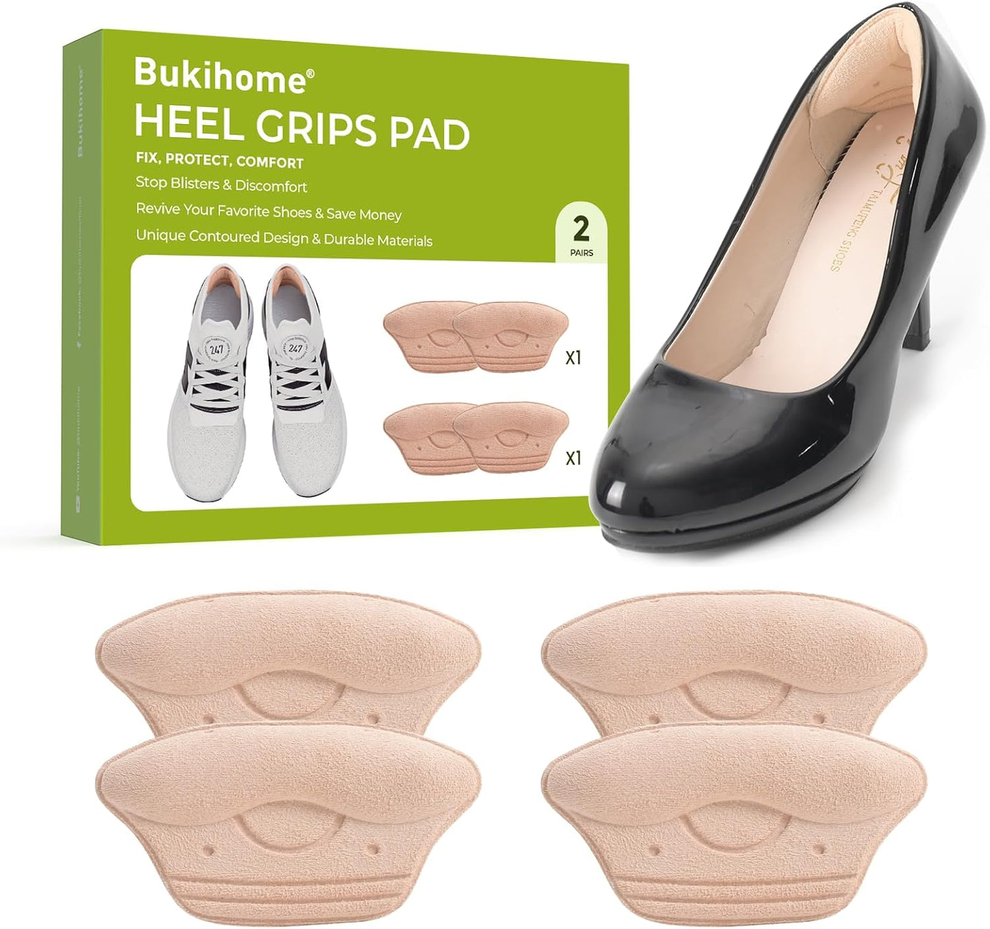 Bukihome Heel Grips Pads