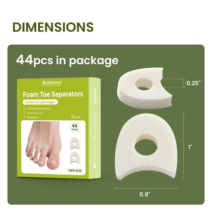 Bukihome 44-Pack Foam Toe Separators