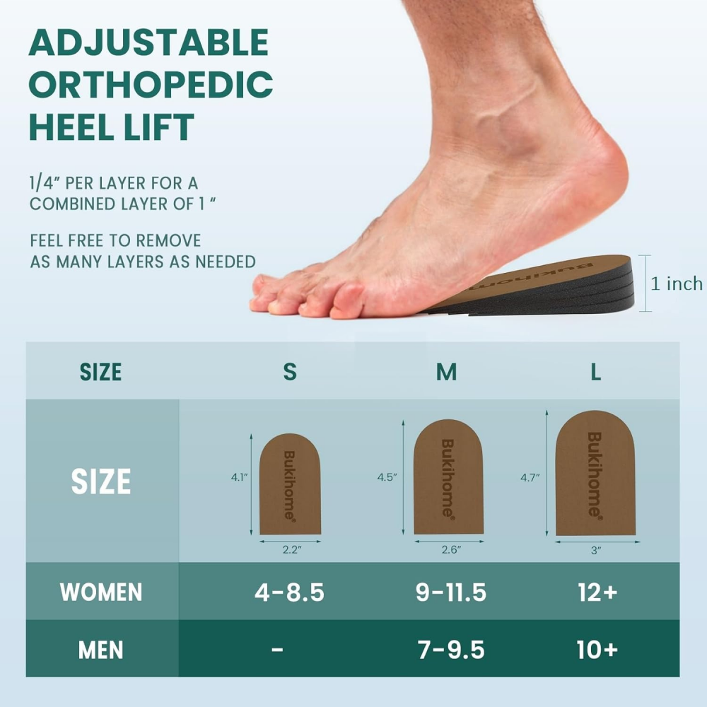 Adjustable Heel Lift Inserts for Shoes