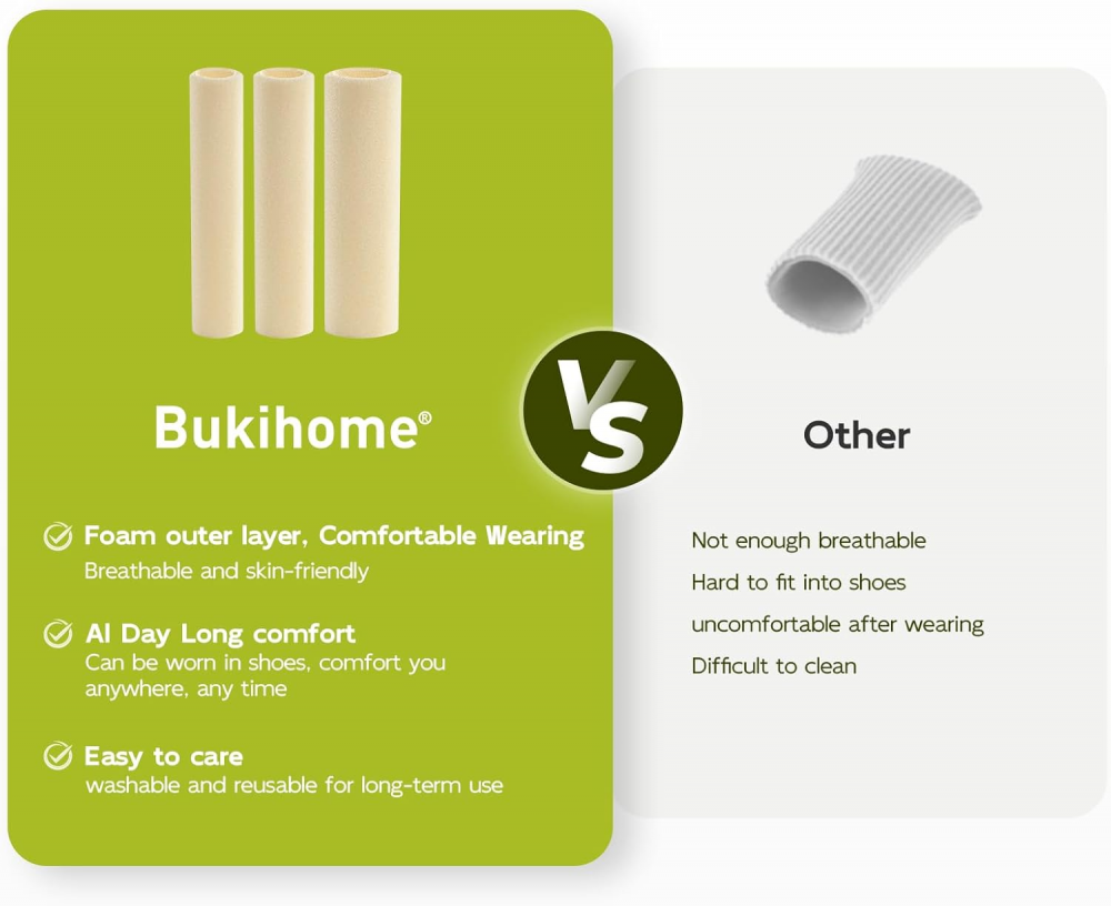 Bukihome Cuttable Toe Tubes Sleeves
