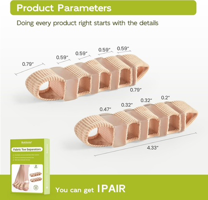 Bukihome Toe Separators with Fabric Lining
