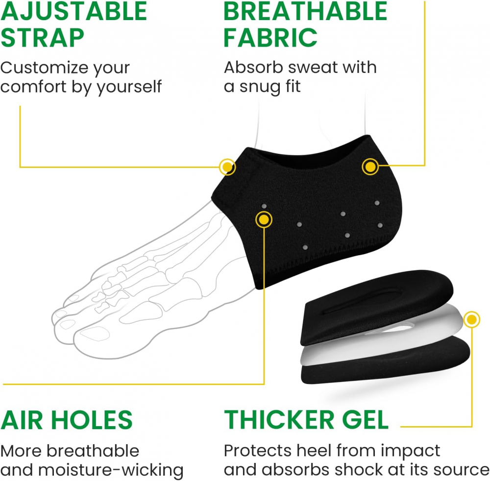 Bukihome Plantar Fasciitis Gel Heel Protectors