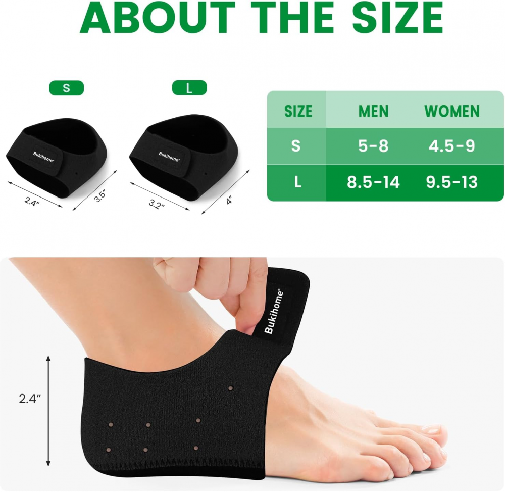 Bukihome Plantar Fasciitis Gel Heel Protectors