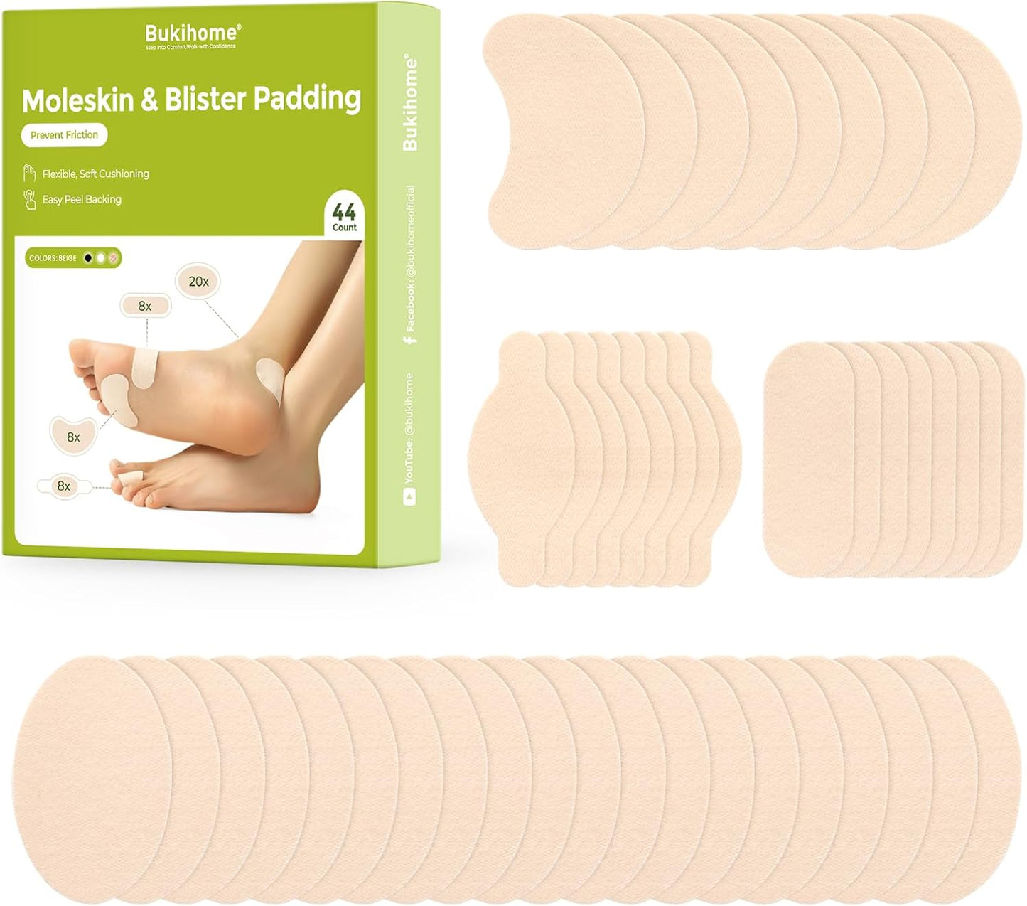 Bukihome Moleskin Adhesive Pads