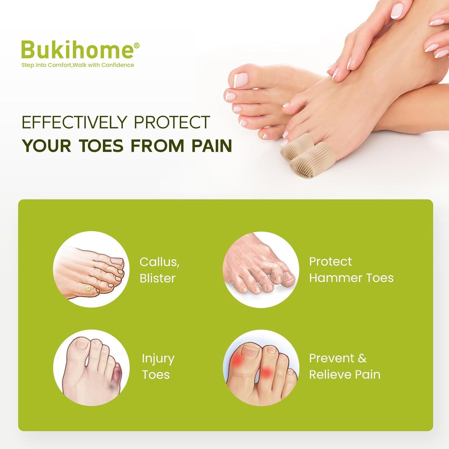 Bukihome 8 PCS Toe Protectors